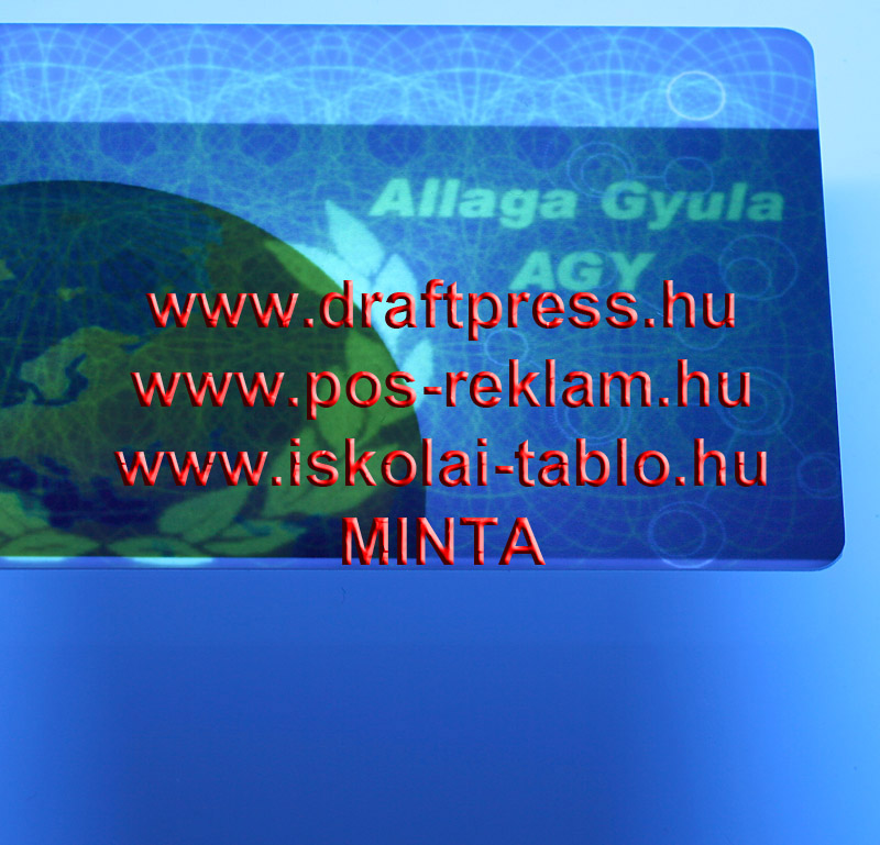 uv nyomtatott plasztikkártya